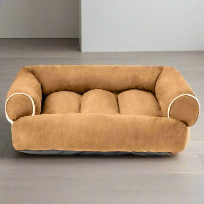 beige canape chien daim tabac