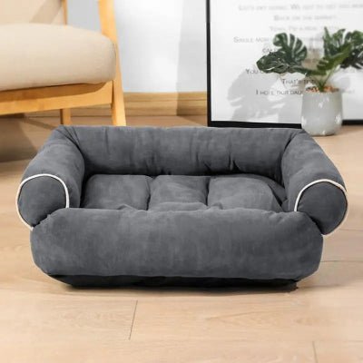 grand canape chien daim gris fonce