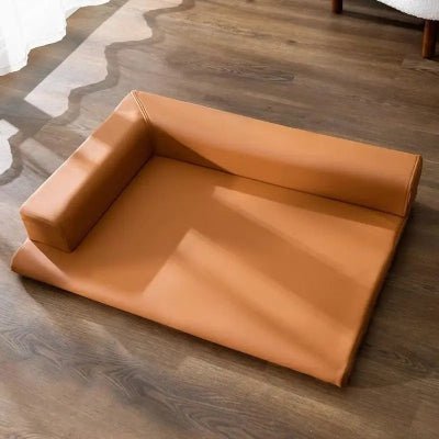 marron canape pour chien cuir