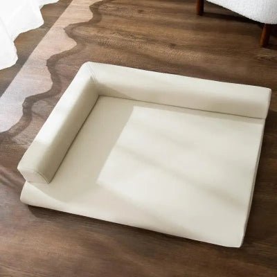 blanc canape pour chien cuir