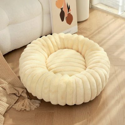 elegant coussin chien rond creme
