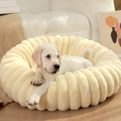 joli coussin chien rond moelleux
