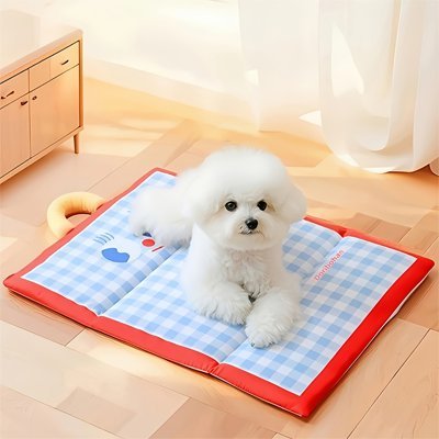 joli tapis rafraichissant chien fraisconfort bleu