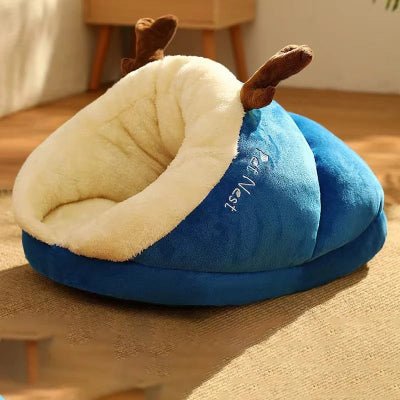 lit chien niche bleu