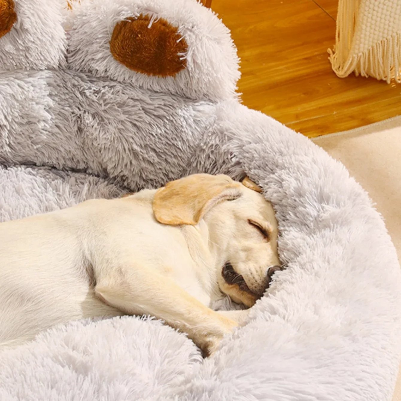 Lit pour Chien - FluffyDogBed™ - Gris - Chien Ravi