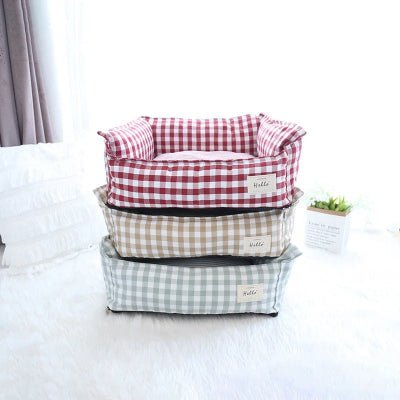 Lit pour chien Plaid carreauté