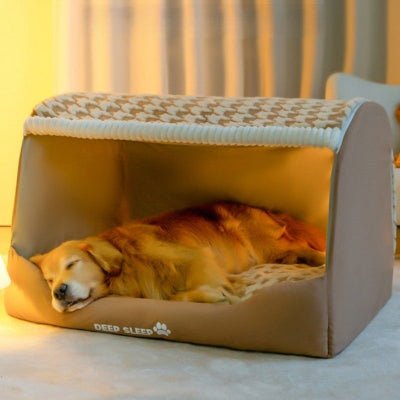 niche chien pied de poule cocon douillet