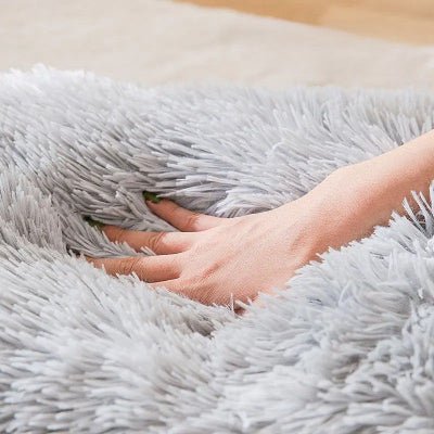 texture pelucheuse douce niche chien plushy
