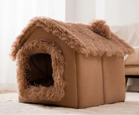 niche chien plushy marron