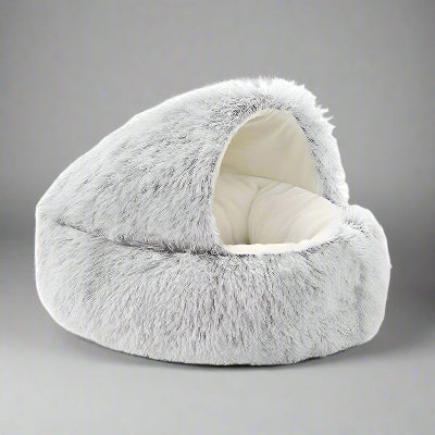 panier chien donut gris