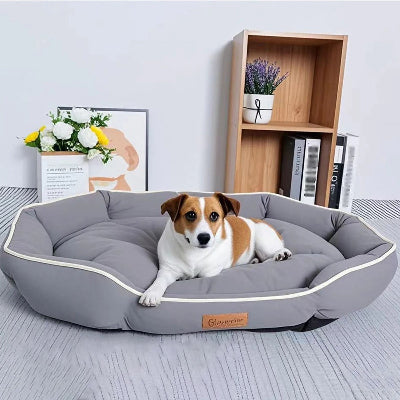 panier pour grand chien gris