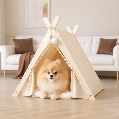 petite niche pour chien interieur tipi pomeranien