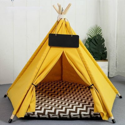 tente pour chien jaune