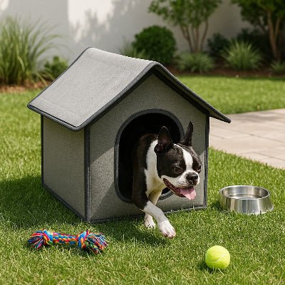 jolie cabane pour chien boston terrier