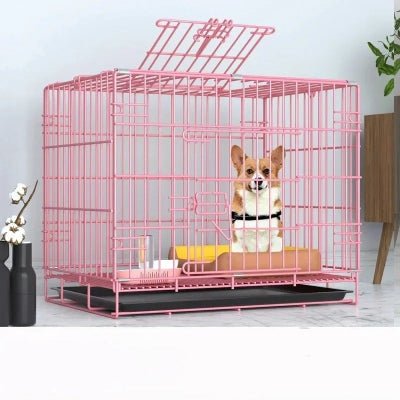 cage-pour-chien-pliable-rose
