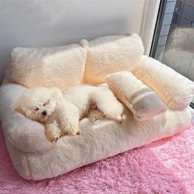 doux canape chien beige