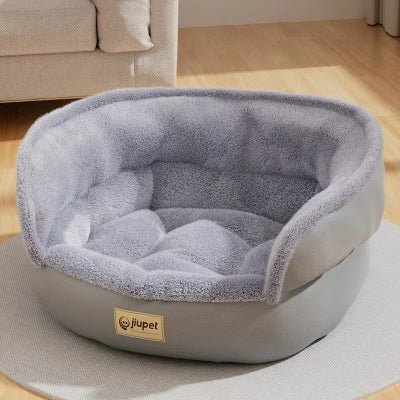 joli canape chien circulaire gris