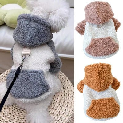 chien manteau hoodie trois couleurs