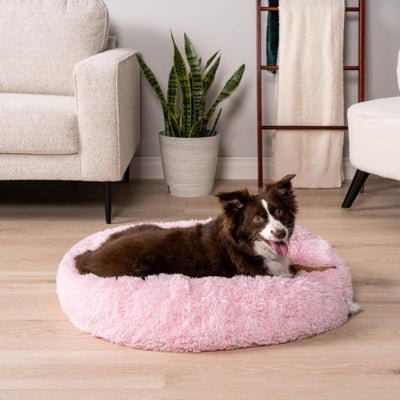 rose coussin chien cocoony