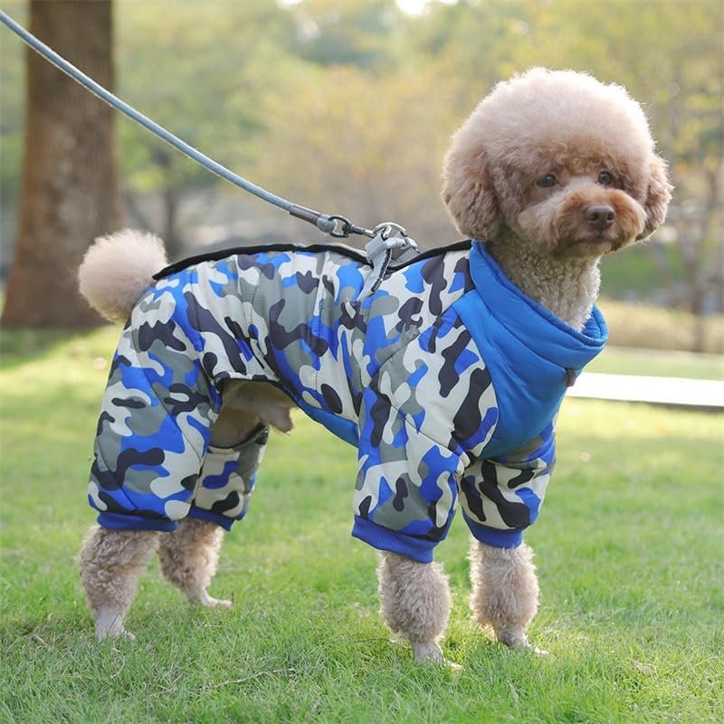 Doudoune pour Chien - WarmJacketDog™ - Camouflage Bleu - Chien Ravi