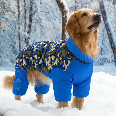 Doudoune pour Chien - WarmJacketDog™ - Camouflage Bleu - Chien Ravi