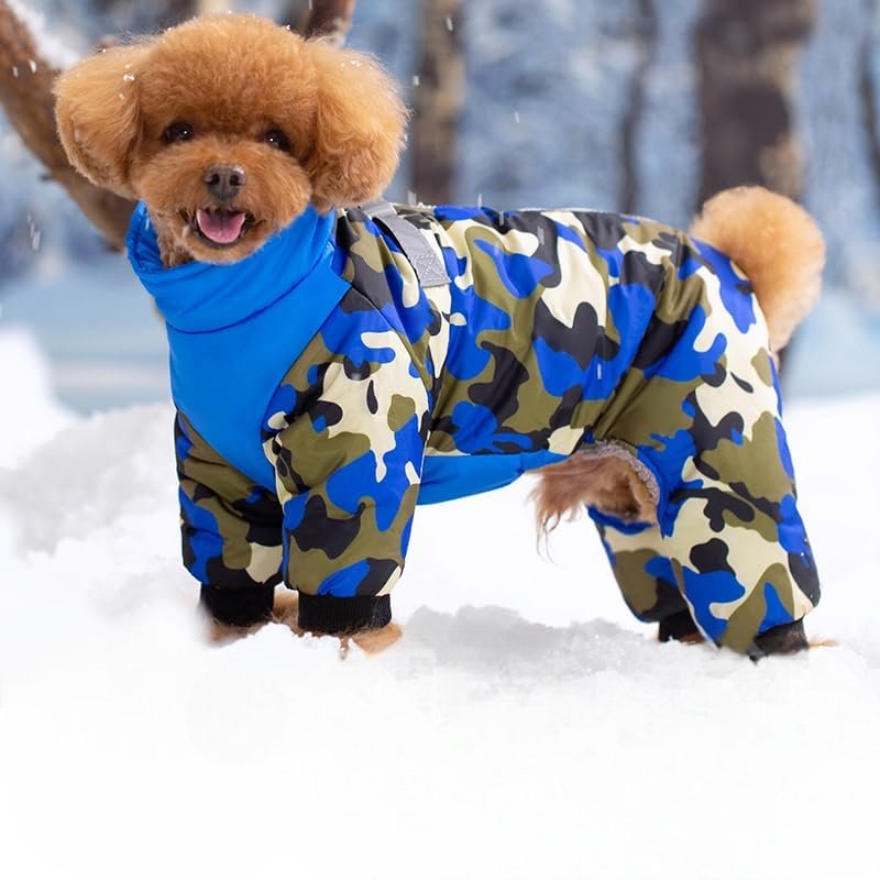 Doudoune pour Chien - WarmJacketDog™ - Camouflage Bleu - Chien Ravi