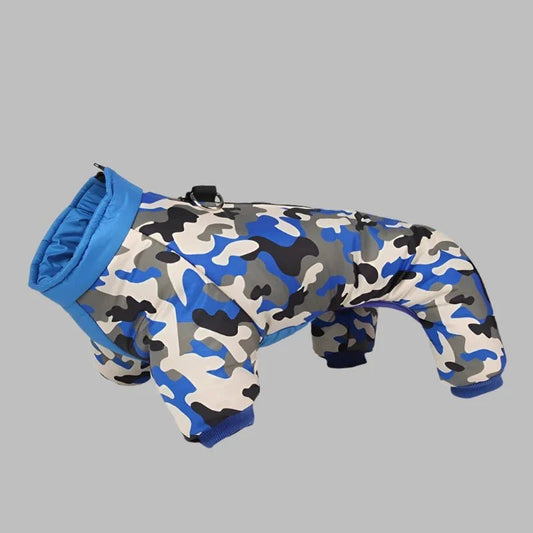 Doudoune pour Chien - WarmJacketDog™ - Camouflage Bleu - Chien Ravi