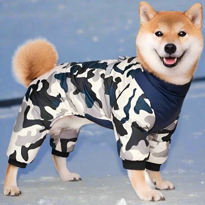 Doudoune pour Chien - WarmJacketDog™ - Camouflage Gris - Chien Ravi