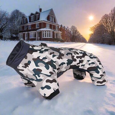 Doudoune pour Chien - WarmJacketDog™ - Camouflage Gris - Chien Ravi