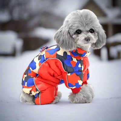 Doudoune pour Chien - WarmJacketDog™ - Camouflage Rouge - Chien Ravi