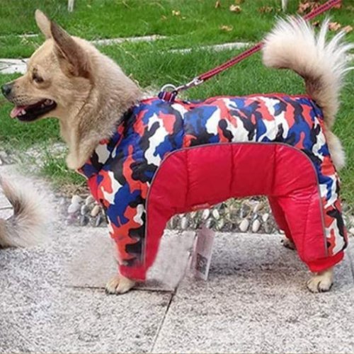 Doudoune pour Chien - WarmJacketDog™ - Camouflage Rouge - Chien Ravi