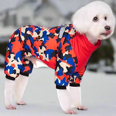 Doudoune pour Chien - WarmJacketDog™ - Camouflage Rouge - Chien Ravi