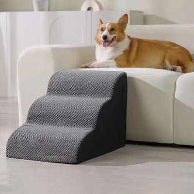 escalier pour chien gris