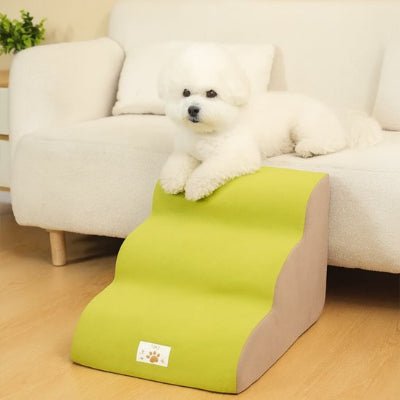 Escalier pour chien confortstep vert anis trois marches 