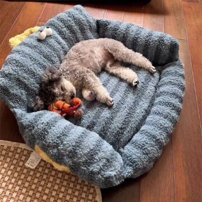 douillet fauteuil pour chien bleu