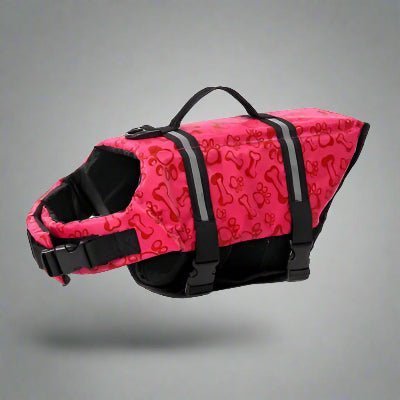 gilet de sauvetage pour chien rose rouge