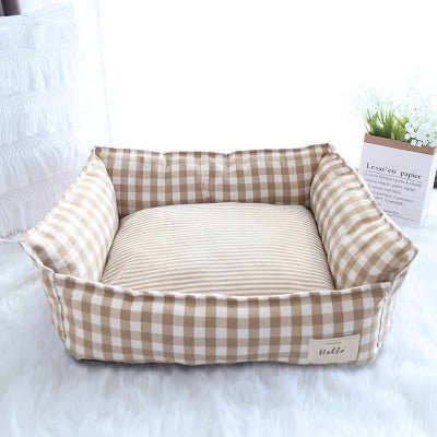 Lit pour chien Plaid beige