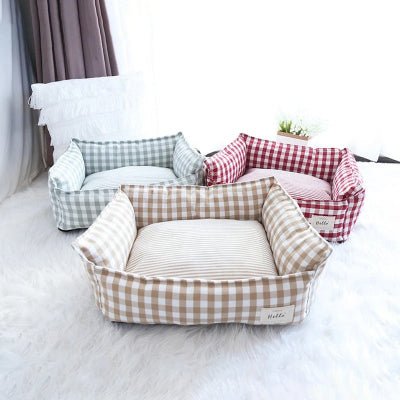 Lit pour chien Plaid motif vichy