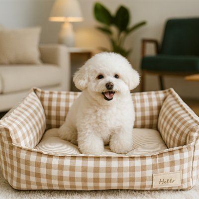 Lit pour chien Plaid Bichon