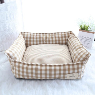 Lit pour chien Plaid beige