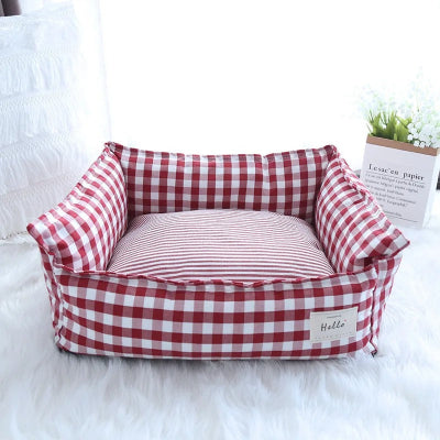 Lit pour chien Plaid rouge