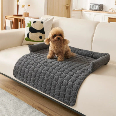 Lit pour chien Velours Confort gris foncé