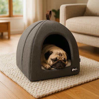 confortable niche chien caverna