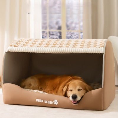 niche chien pied de poule spacieuse