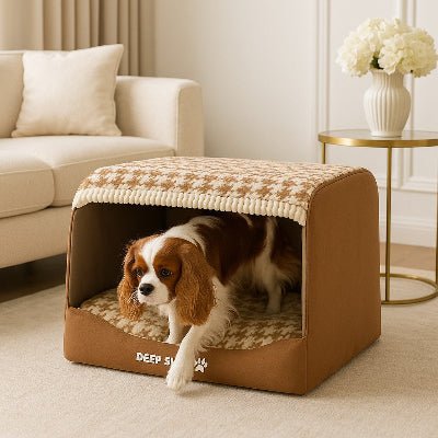 niche chien pied de poule cavalier king charles