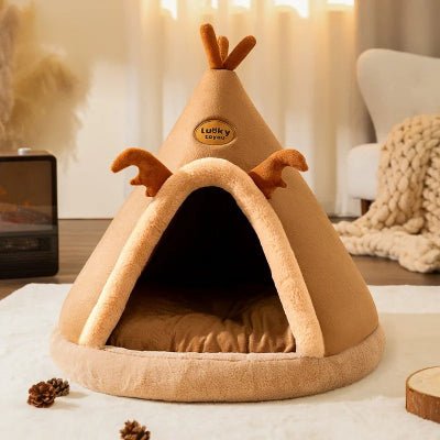 niche chien yourte marron