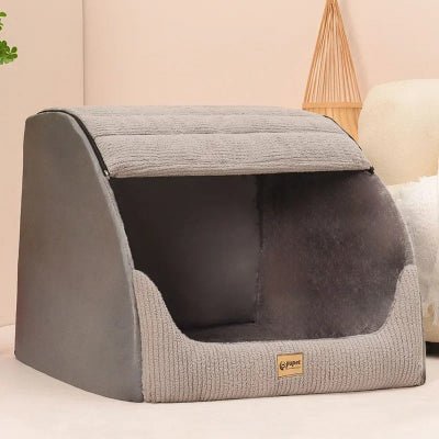 niche d interieur pour chien grise