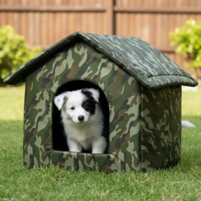 Niche pour chien extérieur camouflage berger