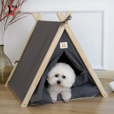 niche pour chien interieur tipi gris