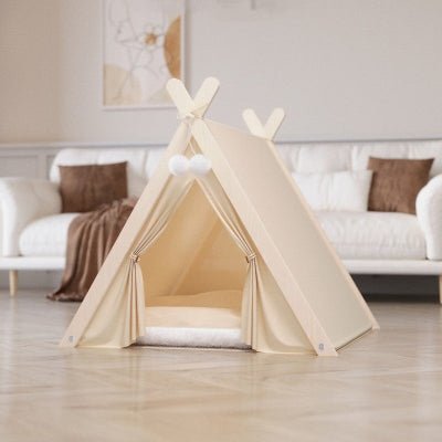 niche pour chien interieur tipi beige